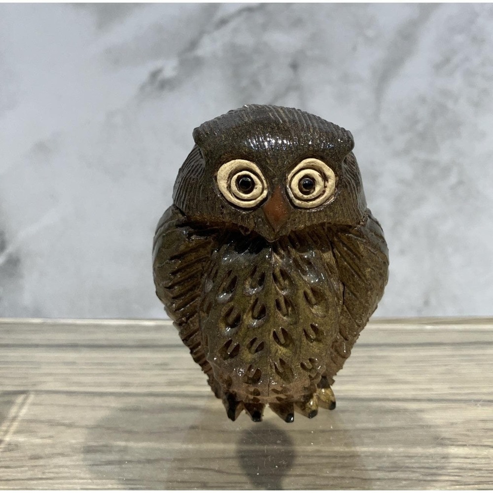Vintage Artesania Rinconada Owl Uruguay Ceramic 2 3/4" tall
